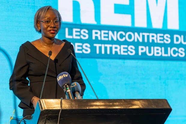 Madame Oulimata Ndiaye Diassé, Directrice de l’Agence UMOA Titres à la cérémonie d'ouverture de la 7ème édition des « Rencontres du Marché des Titres Publics (REMTP)