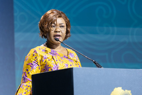 Mme Nialé Kaba, ministre ivoirienne du Plan et du Développement à la cérémonie d'ouverture de l"Africa Investment Forum 2022 à Abidjan