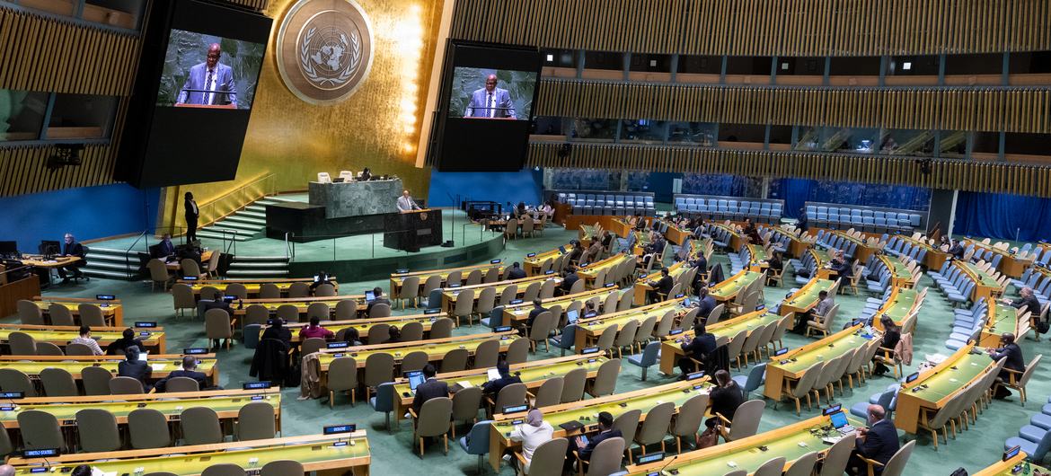 UN Photo/Eskinder Debebe La salle de l'Assemblée générale des Nations Unies.