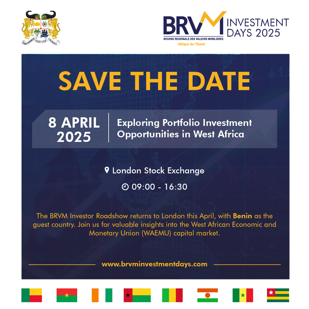 Brvm Investment Days à Londres : La nouvelle édition prévue le 18 avril prochain